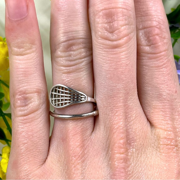 Jewelry - 925 Sterling Silver Y2K Lacrosse Stick Ring